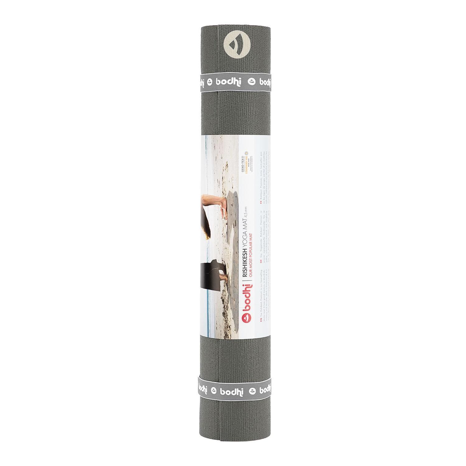Килимок для йоги Bodhi Rishikesh Premium (Ришикеш) 60х183 см Сірий