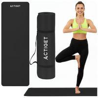Килимок спортивний Actiget NBR 183 x 61 x 1 cм для йоги та фітнесу ACT0020 Black